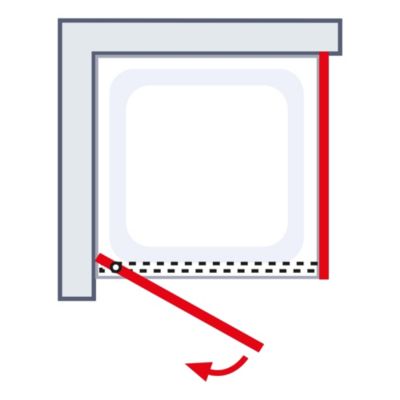 Portes de douche pivotantes profilé chrome, verre brumé, L.90 x l.90 x H.190 cm, Schulte Newstyle