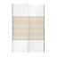 Portes de placard coulissantes 2 vantaux panneaux blancs brillants et effet chêne GoodHome Atomia H. 225 x L. 150 x ép. 5,5 cm