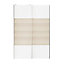 Portes de placard coulissantes 2 vantaux panneaux blancs et effet chêne GoodHome Atomia H. 225 x L. 150 x ép. 5,5 cm