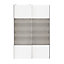 Portes de placard coulissantes 2 vantaux panneaux blancs et effet chêne grisé GoodHome Atomia H. 225 x L. 150 x ép. 5,5 cm
