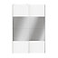 Portes de placard coulissantes 2 vantaux panneaux blancs et miroir GoodHome Atomia H. 225 x L. 150 x ép. 5,5 cm