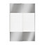 Portes de placard coulissantes 2 vantaux panneaux blancs et miroir GoodHome Atomia H. 225 x L. 150 x ép. 5,5 cm