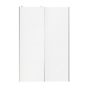 Portes de placard coulissantes 2 vantaux panneaux blancs GoodHome Atomia H. 225 x L. 150 x ép. 5,5 cm