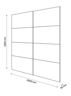 Portes de placard coulissantes 2 vantaux panneaux effet chêne et chêne grisé GoodHome Atomia H. 225 x L. 200 x ép. 5,5 cm