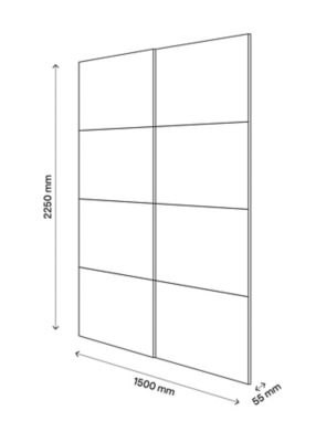 Portes de placard coulissantes 2 vantaux panneaux effet chêne grisé GoodHome Atomia H. 225 x L. 150 x ép. 5,5 cm