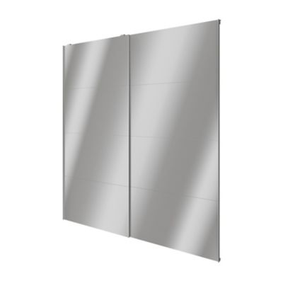 Portes de placard coulissantes 2 vantaux panneaux miroir GoodHome Atomia H. 225 x L. 200 x ép. 5,5 cm