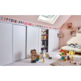 Portes de placard coulissantes blanches effet bois GoodHome Romero H. 120 x l. 60 cm, 2 portes