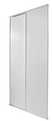 Portes de placard coulissantes blanches effet bois GoodHome Romero H 250 x L.60 cm, 2 portes