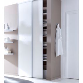 Portes de placard coulissantes blanches effet bois GoodHome Romero H 250 x L.60 cm, 2 portes