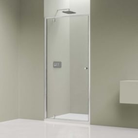 Portes douche en niche en verre 6mm Cabine de douche Paroi douche encastrée Porte battante, 90x195cm, Profil Chrome