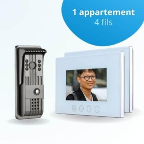 Portier interphone vidéo pili 4 fils - 2 écrans blancs 7" - avec mémoire photos
