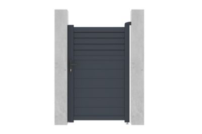 Portillon 1m CARPATIA H.160cm aluminium gris