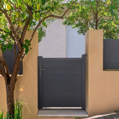 Portillon 1m EIGER H.115cm aluminium gris