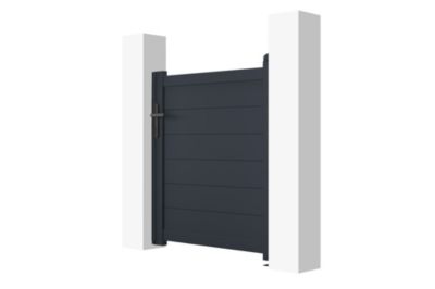 Portillon 1m EIGER H.115cm aluminium gris