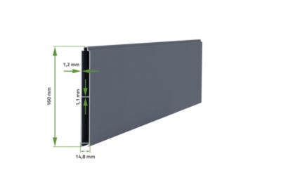 Portillon 1m EIGER H.115cm aluminium gris