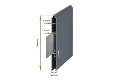Portillon 1m EIGER H.115cm aluminium gris