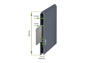 Portillon 1m EIGER H.140cm aluminium gris