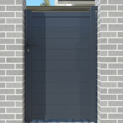 Portillon 1m EIGER H.160cm aluminium gris