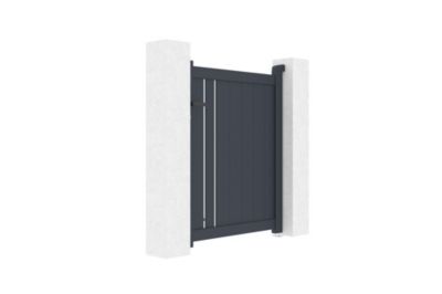 Portillon 1m GIONA H.1,2m + 2 poteaux EIFEL H.166cm Gris