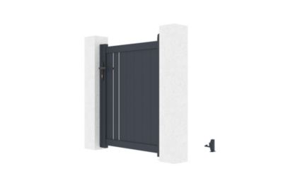 Portillon 1m GIONA H.1,2m + 2 poteaux EIFEL H.166cm Gris