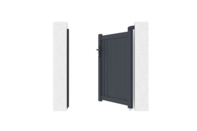 Portillon 1m GIONA H.1,2m + 2 poteaux EIFEL H.166cm Gris