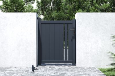 Portillon 1m GIONA H.1,2m + 2 poteaux EIFEL H.166cm Gris