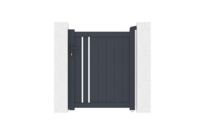 Portillon 1m GIONA H.120cm aluminium gris