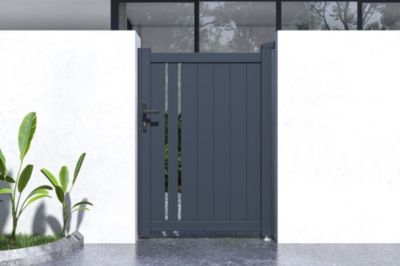 Portillon 1m GIONA H.140cm aluminium gris