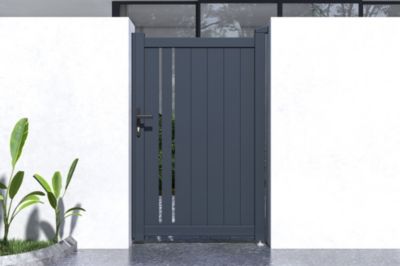 Portillon 1m GIONA H.160cm aluminium gris