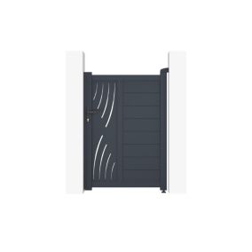 Portillon 1m VELETA H.140cm aluminium gris