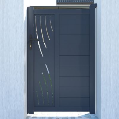 Portillon 1m VELETA H.160cm aluminium gris