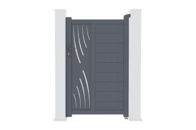 Portillon 1m VELETA H.160cm aluminium gris