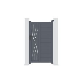 Portillon 1m VELETA H.180cm aluminium gris