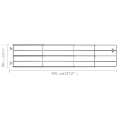 Portillon à 5 barres - VIDAXL - Acier galvanisé - Argenté - Dimensions (150-400)x90 cm
