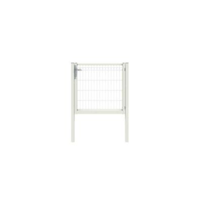 Portillon à sceller pour cloture grillagée Axyle blanc H.100 cm
