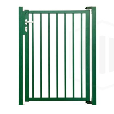 Portillon aluminium barreaudé "Pro" Haut 120 x Larg 100 cm - Vert 6005 - Vendu avec 2 poteaux