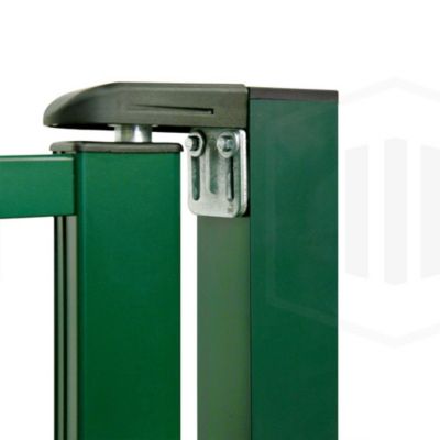 Portillon aluminium barreaudé "Pro" Haut 120 x Larg 100 cm - Vert 6005 - Vendu avec 2 poteaux