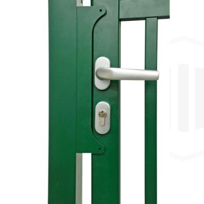 Portillon aluminium barreaudé "Pro" Haut 120 x Larg 100 cm - Vert 6005 - Vendu avec 2 poteaux