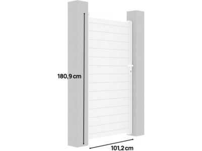Portillon aluminium "Eric"  101.2 x 180.9 cm  Blanc