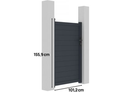 Portillon aluminium "Marc"  101.2 x 155.9 cm  Gris