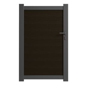 Portillon aluminium remplissage composite 3D gris foncé -  Haut 160cm x Larg 100 cm - Vendu sans poteaux