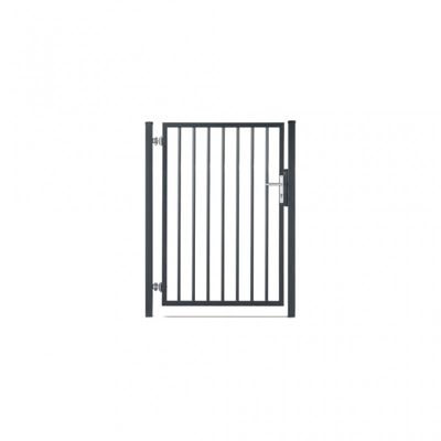 Portillon barreaudé acier galvanisé passage 1m H 1m50 Gris anthracite