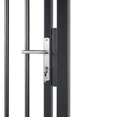 Portillon barreaudé acier galvanisé passage 1m H 1m50 Gris anthracite