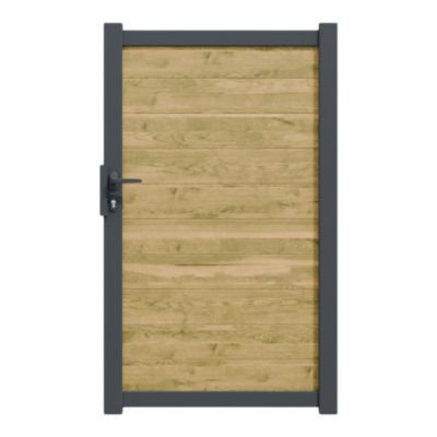 Portillon battant Neva aluminium effet bois l.100 x H.168 cm Klikstrom — free download