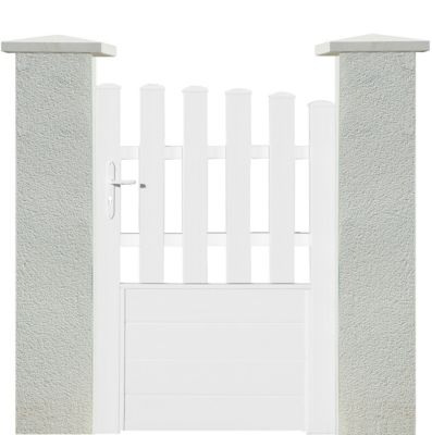 Portillon battant Rosière en PVC blanc cadre aluminium L 1M x H 1.25M/1,40M