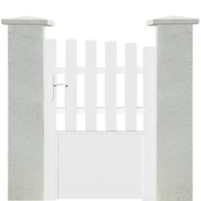 Portillon battant Rosière en PVC blanc cadre aluminium L 1M x H 1.25M/1,40M