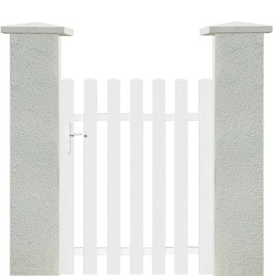 Portillon battant Velay en PVC blanc cadre aluminium L 1M x H 1.20M