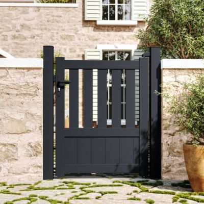 Portillon Belty en aluminium DUNY - 99 x h.130 cm - Gris