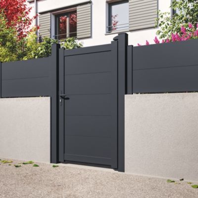 Portillon Belty en aluminium MARYN - 99 x h.175 cm - Gris