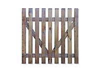 Portillon clôture bois Blooma Fuldda marron 100 x h.100 cm